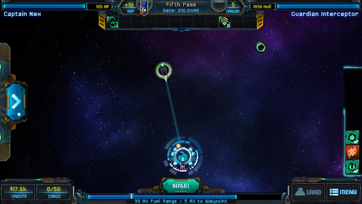 Star Traders: Frontiers navigation screen screenshot from Google Play