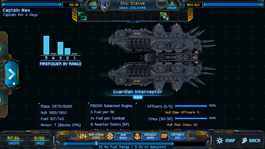 Star Traders: Frontiers ship management screenshot from Google Play